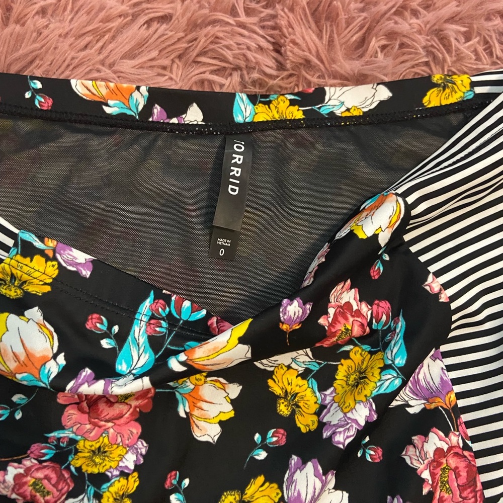 Torrid floral striped swim bottoms - Picture 3 of 5